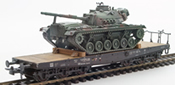 BRD German Bundeswehr M48 A2G Camoflaged Patton loaded on a six axle flat car 